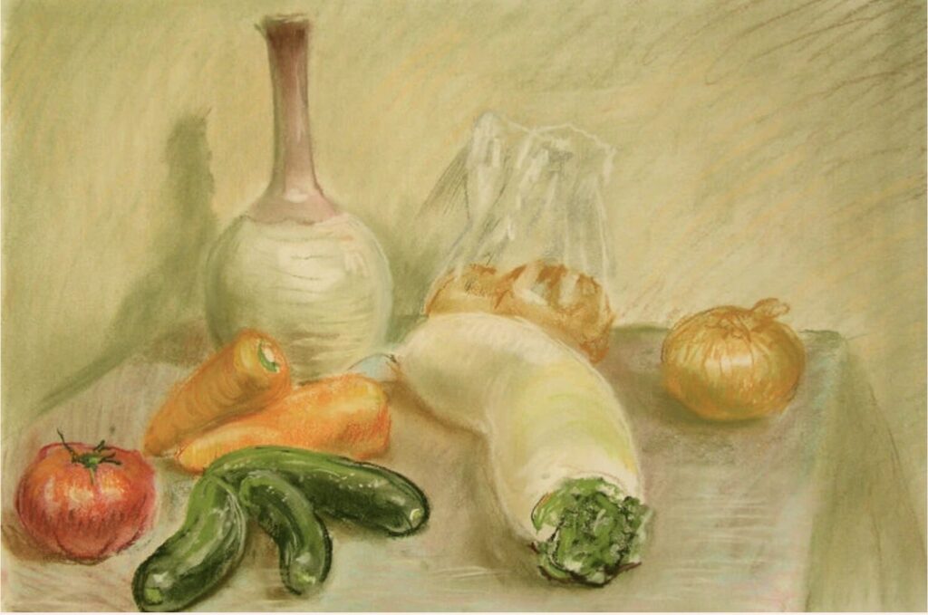絵画教室のモチーフ　野菜デッサン